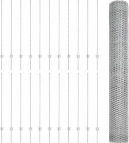 vidaXL Εξαγωνική Φράχτη με Στύλο 50 x 1,2 m Γαλβανισμένος Χάλυβας