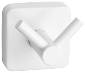 Άγκιστρο Μπάνιου Quattro 420266 Διπλό White Mat Karag Stainless Steel