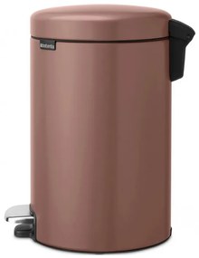 Κάδος με πεντάλ Brabantia NewIcon 1008845, 12 L, Ομαλό κλείσιμο, Αντιολισθητική βάση, Σατινέ φινίρισμα, Καφέ