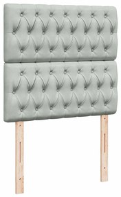 vidaXL Κρεβάτι Boxspring με Στρώμα Ανοιχτό Γκρι 100x200 εκ. Βελούδινο