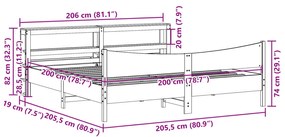 ΠΛΑΙΣΙΟ ΚΡΕΒΑΤΙΟΥ ΜΕ ΚΕΦΑΛΑΡΙ 200X200 ΕΚ ΜΑΣΙΦ ΞΥΛΟ ΠΕΥΚΟΥ 3306293