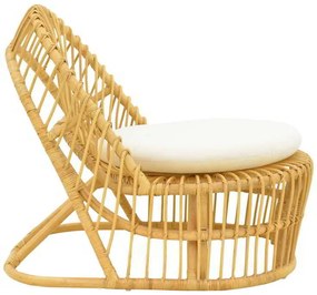 Πολυθρόνα Tromso paakoworld pe rattan σε φυσική απόχρωση με εκρού χρώμα μαξιλάρι 80x85x98εκ