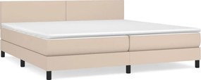 vidaXL Κρεβάτι Boxspring με Στρώμα Καπουτσίνο 200x200εκ.από Συνθ.Δέρμα