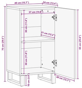 ΝΤΟΥΛΑΠΙ ΚΑΦΕ 40X34X75 ΕΚ. ΑΠΟ ΜΑΣΙΦ ΞΥΛΟ ΜΑΝΓΚΟ 377556