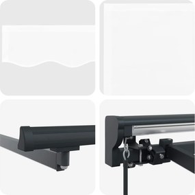 vidaXL Χειροκίνητο πλαίσιο τέντας με LED Άσπρο και Ανθρακί 5 x 3 m