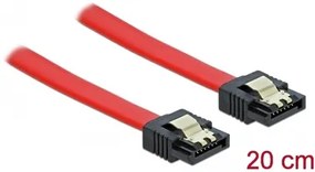DELOCK καλώδιο SATA 82675, 6 Gb/s, 20cm, κόκκινο