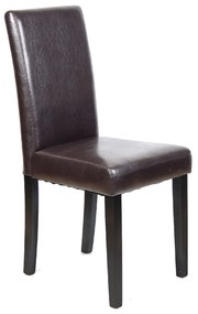 Καρέκλα Maleva-L Brown E1207 42X56X93 cm Σετ 2τμχ Wood, Technoderma