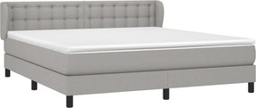 vidaXL Κρεβάτι Boxspring με Στρώμα Αν. Πράσινο 160x200εκ Υφασμάτινο