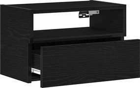 vidaXL Κομοδίνο Επιτοίχιο mαύρο 45x26x28,5 εκ.