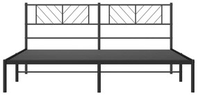 vidaXL Πλαίσιο Κρεβατιού με Κεφαλάρι Μαύρο 200 x 200 εκ. Μεταλλικό