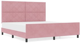 vidaXL Κρεβάτι Ροζ 180x200 εκ. Βελούδο
