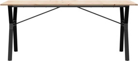 vidaXL Τραπέζι Τραπεζαρίας Πλαίσιο Υ Μασίφ Πεύκο/Ατσάλι