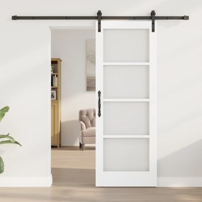 vidaXL Συρόμενη Πόρτα με Σετ Εξαρτημάτων 'ORKDAL' Λευκό 73.5x198.5 εκ.