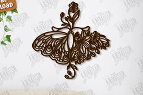 Σετ των 2 Intra απο ξύλο plywood 3mm-4mm πάχος Διακόσμηση τοίχου πεταλούδας με λέιζερ | Τέχνη τοίχου Δίασταση 40x40 cm INTRAFABR-123419195