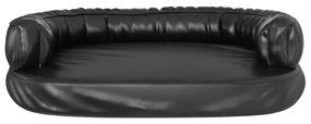 vidaXL Εργονομικό Κρεβάτι Σκύλου Μαύρο 75 x 53 εκ. από Συνθετικό Δέρμα
