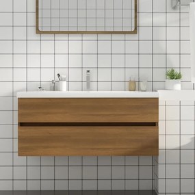 vidaXL Ντουλάπι Νιπτήρα Καφέ Δρυς 100x38,5x45 εκ. Επεξεργασμένο Ξύλο