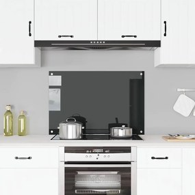 vidaXL Πλάτη Κουζίνας Μαύρη 90 x 60 εκ. από Ψημένο Γυαλί