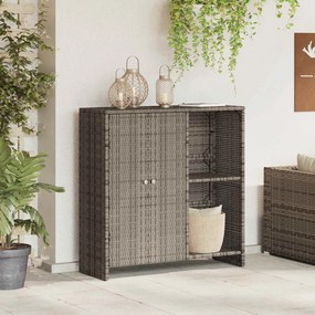 vidaXL Ντουλάπι αποθήκευσης με ράφι Γκρι 100 x 36 x 102 εκ Ρατάν