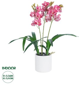 Artificial Garden PINK CHERRY CYMBIDIUM 21402 Διακοσμητικό Φυτό Φούξια Κυμβίδιο Υ60cm