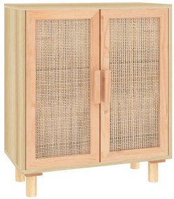 vidaXL Ντουλάπι Καφέ 60 x 30 x 70 εκ. από Μασίφ Πεύκο &amp; Φυσικό Ρατάν