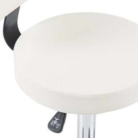 Καρέκλα γραφείου τροχήλατη Mafeshi  pu σε λευκή απόχρωση 45x44x70-82εκ 45x44x82 εκ.