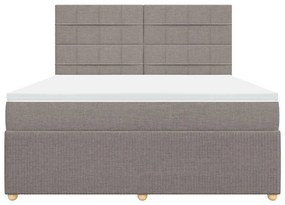 vidaXL Κρεβάτι Boxspring με Στρώμα Taupe 180x200 εκ. Υφασμάτινο