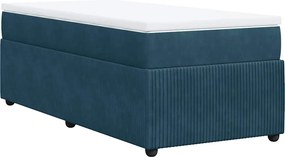 vidaXL Κρεβάτι Boxspring με Στρώμα Σκούρο Μπλε 80 x 200 εκ. Βελούδινο