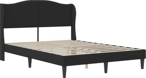 vidaXL Σκελετός κρεβατιού με στρώμα Μαύρο 140 x 200 cm Τεχνητό Δέρμα