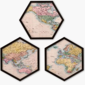 Διακοσμητικό Τοίχου (Σετ 3Τμχ) 696HGN1136 35x35cm Multi Wallity Πλαστικό,Mdf