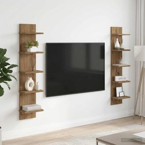 vidaXL Ράφι Τοίχου 2 τμχ. Artisan Δρυς 22 x 15 x 100 εκ