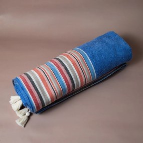 Πετσέτα Θαλάσσης Bay Stripes Blue White Fabric Θαλάσσης 80x160cm 100% Βαμβάκι