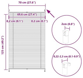 Πλισέ ρόλερ σκίασης 70x125cm Κρεμ - Κρεμ