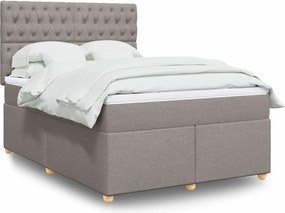 vidaXL Κρεβάτι Boxspring με Στρώμα Taupe 140x190 εκ. Υφασμάτινο