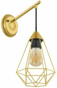Φωτιστικό Τοίχου - Απλίκα 43684 Tarbes 1/E27 Black-Brass Eglo Metal