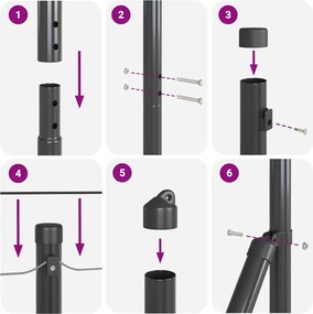 vidaXL Στύλος Περιφράξεων 26 pcs Γκρι 3,2 x 3,2 x 205 εκ