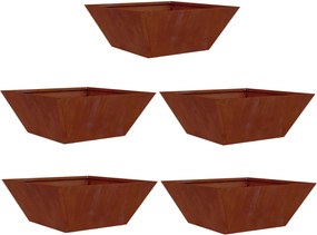 vidaXL Γλάστρα Κήπου 5 τμχ. Σκ rusty 40 x 40 x 15 cm