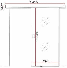 Συρόμενες πόρτες Dover 205, 33 kg, Μαύρο, Πλαστικοποιημένη μοριοσανίδα, Καθρέφτης | Epipla1.gr