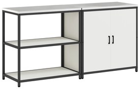 vidaXL Σετ Αποθήκευσης Κουζίνας με ράφι 2 pcs Λευκό 180 x 50 x 92 εκ.