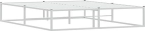 vidaXL Πλαίσιο κρεβατιού χωρίς στρώμα Λευκό 160x200 cm Μεταλλικό