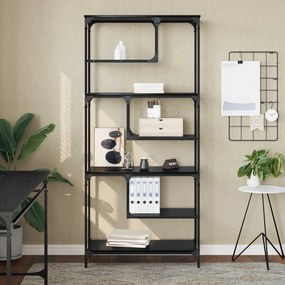 vidaXL Βιβλιοθήκη Μαύρη δρυς 81 x 36 x 176 εκ Επεξεργασμένο ξύλο