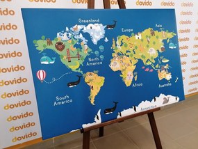 Εικόνα στον παγκόσμιο χάρτη φελλού για παιδιά - 120x80  color mix
