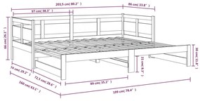 ΚΑΝΑΠΕΣ ΚΡΕΒΑΤΙ ΣΥΡΟΜΕΝΟΣ ΜΑΥΡΟΣ 2X(80X200) ΕΚ. ΑΠΟ ΜΑΣΙΦ ΠΕΥΚΟ 820321