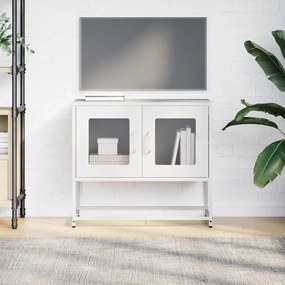 ντουλάπι τηλεόρασης vidaXL Λευκό 68x39x60,5cm από χάλυβα ψυχρής έλασης
