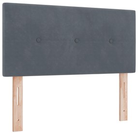 vidaXL Κρεβάτι Box Spring με Στρώμα  Γκρι 90x190 εκ. Βελούδο
