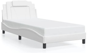 vidaXL Πλαίσιο Κρεβατιού Viana με LED Χωρίς Στρώμα Λευκό 100x200 εκ.