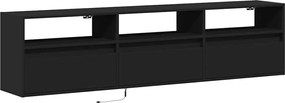 vidaXL Ντουλάπι Τηλεόρασης με LED Μαύρο 180x31x45 εκ.