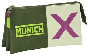 Τριπλή Κασετίνα Munich Bright khaki Πράσινο 22 x 12 x 3 cm