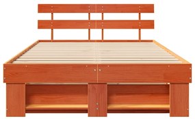 vidaXL Σκελετός Κρεβατιού Καφέ κεριού 120 x 200 cm Μασίφ ξύλο πεύκου