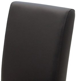 Καρέκλα Ditta pakoworld PU ανθρακί-πόδι μασίφ ξύλο wenge