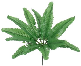 GloboStar® BOSTON FERN SMALL 78291 Τεχνητό Φυτό Φτέρη Βοστώνης Μικρή - Μπουκέτο Διακοσμητικών Φυτών - Κλαδιών με Φύλλωμα Πράσινο Υ30cm